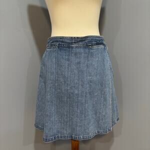 vintage Liz Claiborne light wash casual denim a-line skirt skort, size 12